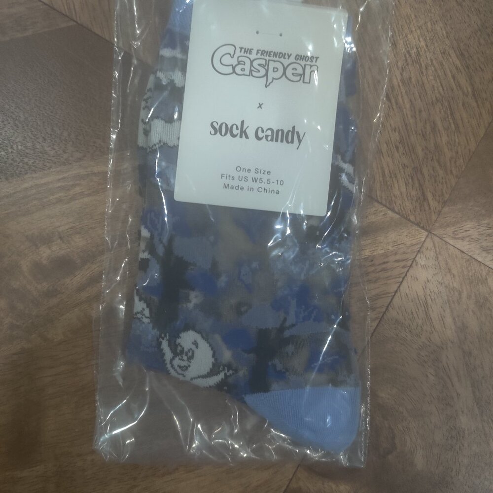Sock Candy Casper and Trees Sheer Crew Sock OS New